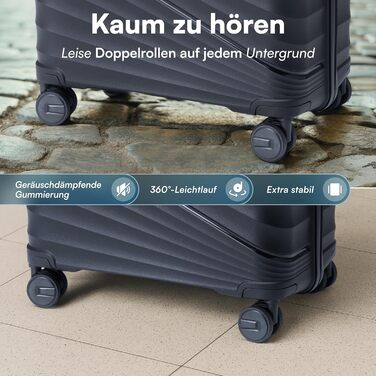 Валіза Xonic Hard Shell Suitcase M на 40 л - стійка до пошкоджень поліпропіленова валіза на колесах з подвійними колесами, що обертаються на 360, та замком TSA - дорожня валіза чорного кольору M (40 л)