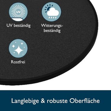 Розкладний стіл Beautissu 80 см Чорний Bellini Стійкий до подряпин, Стабільний, Захист від атмосферних впливів Стіл для бістро на вулиці, Круглий, Легке складання, Попередньо зібраний кронштейн Пивний стіл, Стіл для вечірок, Складаний барний стіл Ø 80 см 