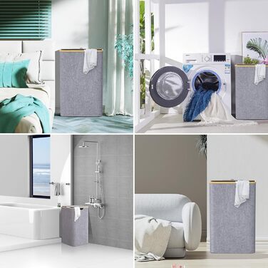 Кошик для білизни з кришкою 100 л, Кошик для білизни великий вузький зі знімним мішком для білизни Кошики для білизни Шафа для біл