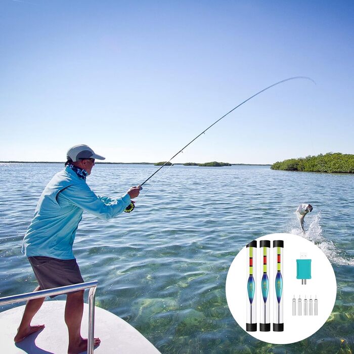 Рибальські поплавці, Набір з 3 світлодіодних рибальських поплавців, Риболовля на поплавці, Рибальські поплавці, Рибальські аксесуари, Риболовля на поплавці з датчиком сили тяжіння, Набір рибальських поплавців, Риболовля на озерах, річках або ставках