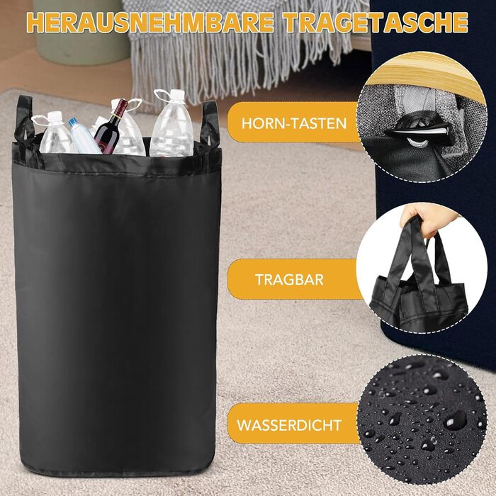 Контейнер для депозитних пляшок 2 відділення, депозитний контейнер 140 л, контейнер для порожніх пляшок і скла з отвором вкл. 2 мі