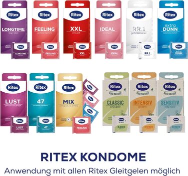 Презервативи Ritex XXL - дуже великі - з більшим простором для дуже великих розмірів, 24 презервативи 8 шт. (3 упаковки) Зроблено в Німеччині