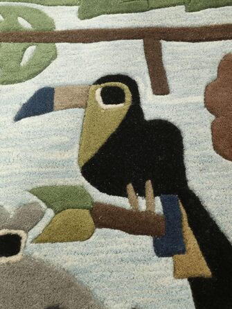 Зоопарк ручної роботи, Килимок для дитячої кімнати, 170 x 240 см, Дитячий килимок для дітей, Ігровий килимок для немовлят, Сучасни