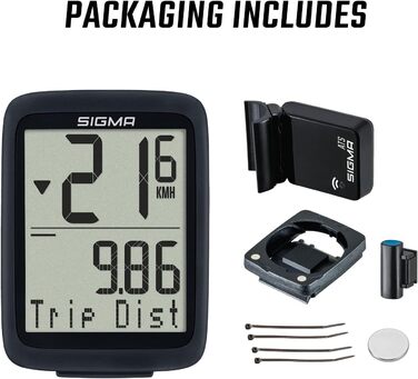 Велокомп'ютер SIGMA BC 8.0 WL, 1.9 дюйма, Водонепроникний, Пластик/ATS, Чорний