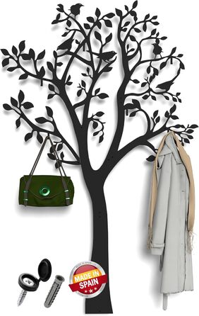 Вішалка настінна чорна метал 170х107см гачки для одягу 7 шт. меблі для передпокою вішалка дерево дизайн гачки для одягу вішалка чо