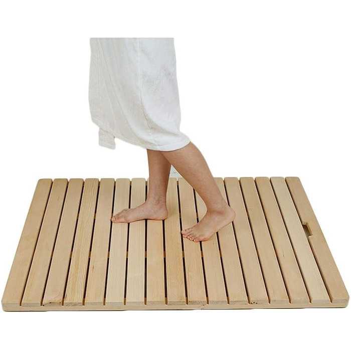 Натуральний килимок для ванної кімнати Дерев'яний килимок для ванної кімнати з масиву дерева Нековзний килимок для душу прямокутни