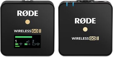 Ультракомпактна бездротова двоканальна мікрофонна система RØDE Wireless GO II Single з вбудованим мікрофоном, вбудованою функцією