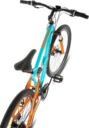 Гірський велосипед HILAND Clark 26 дюймів з повною підвіскою для чоловіків та жінок, 21 передача, подвійні дискові гальма, дорослий MTB велосипед, синій