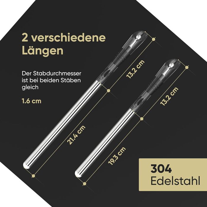 Штанга для охолодження вина Brilamo I Охолоджувач для вина з нержавіючої сталі I Набір з 5 предметів 2 шт. анги з оксамитовим міше