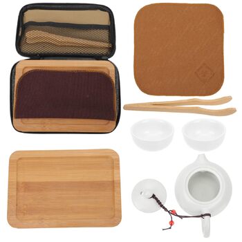 Набір для чаювання Керамічний, жаростійкий, з чайником-термосом для дому та подорожей