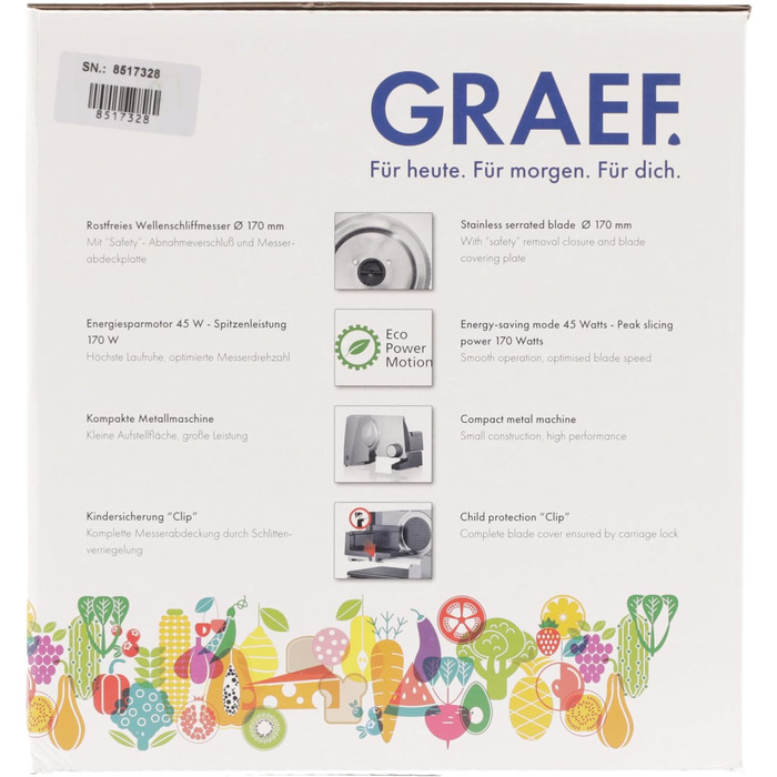 Слайсер для їжі GRAEF G52 Сірий (матовий)