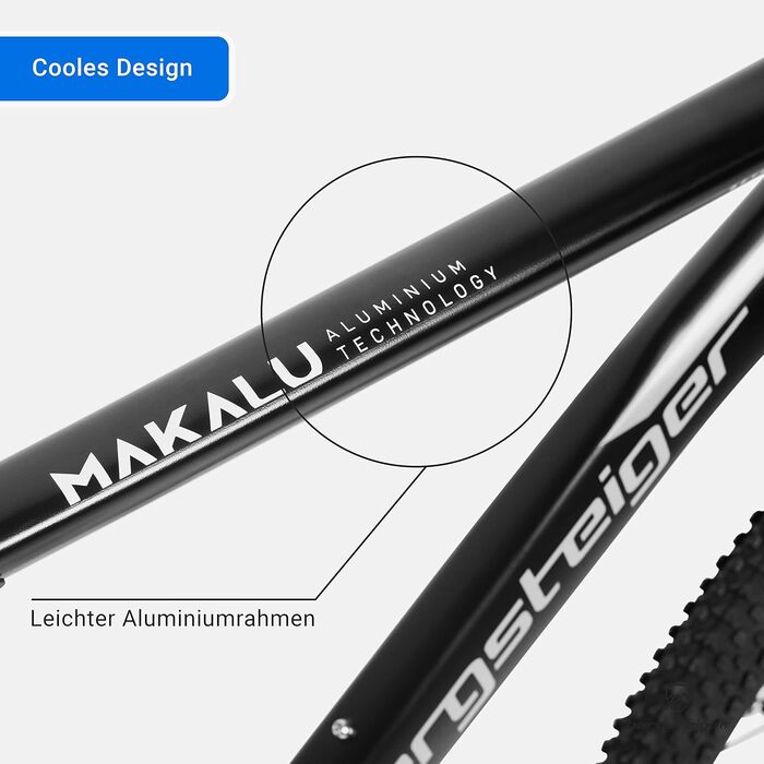 Гірський велосипед 29 дюймів, алюміній, підходить для зросту від 150 см, дискові гальма, 21 швидкість, хардтейл, велосипед для хлопчиків та чоловіків, чорне видання, 26