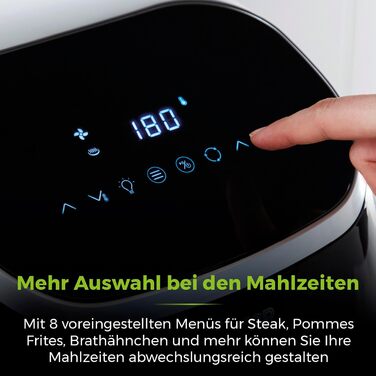 Цифрова фритюрниця Tower T17039 Xpress Pro 5-в-1 зі швидкою циркуляцією повітря, таймером на 60 хвилин - фритюрниця XXL 11L - 2000 Вт - чорний цифровий 5-в-1