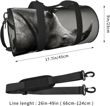 Спортивна сумка-рюкзак для подорожей з африканським принтом носорога, чорна, універсальний розмір