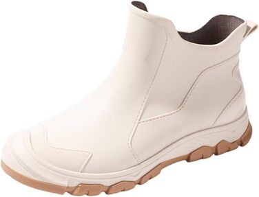 Чоловіче гумове взуття, гумові чоботи для чоловіків, дощовики та водонепроникне взуття, короткі, повсякденні гумові чоботи, робоче гумове взуття, бежеві, розмір 43 EU