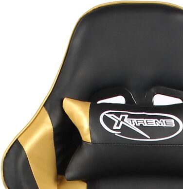 Геймерське крісло, обертове, золоте, ПВХ, ергономічне, з підставкою для ніг, висока спинка для комп&39ютерних геймерів, офісне, зручне сидіння з підставкою для ніг, золоте