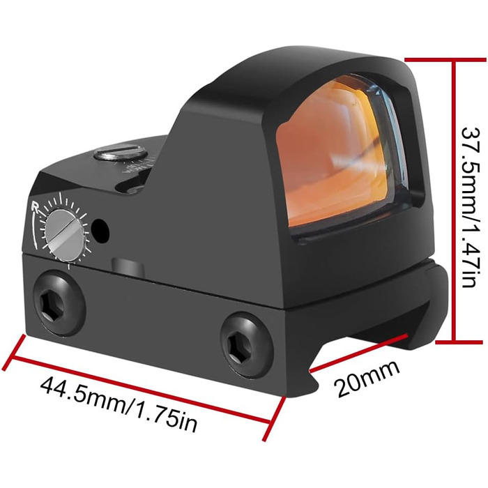 Приціл Paike Red Dot Sight з відкритою оптикою, 3,5 МОА, приціл з червоною крапкою та кріпленням 20 мм