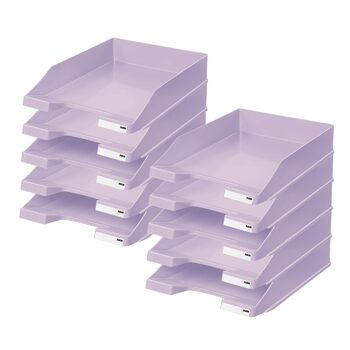 Класичний лоток для листів HAN, 10 предметів, настільний органайзер, канцелярське приладдя, лотки для документів, офісні матеріали, лоток для листів, лоток для документів, формат до A4/C4, 1027-X-887, пастельно-фіолетовий