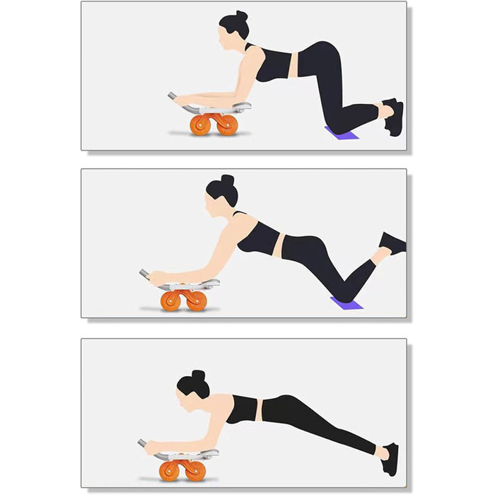 Ролик для черевного пресу знімне обладнання для тренування м&39язів живота, портативний ролик для тренування м&39язів живота з протиковзкими ручками, тренажер для зміцнення м&39язів кора для чоловіків та жінок, фітнес-вправи, тонізування м&39язів живота, 