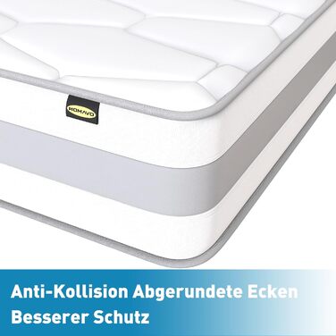 Матрац з пружинною системою Pocket Spring, пружинний матрац, розкішний матрац, 7 зон, H3, високий комфорт, 10 шарів, висота 25 см, 10 шарів