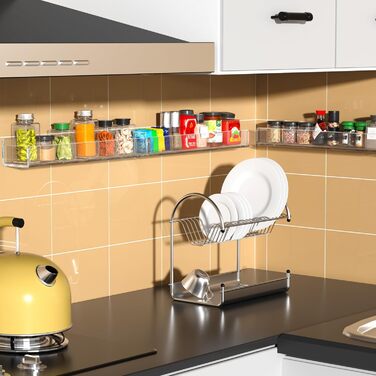 Настінний органайзер для спецій NIUBEE, 3 шт., прозора акрилова підставка для спецій, тримач для зберігання, підвісна підставка для спецій, органайзер для стіни, кухні, комори, дверцят шафи