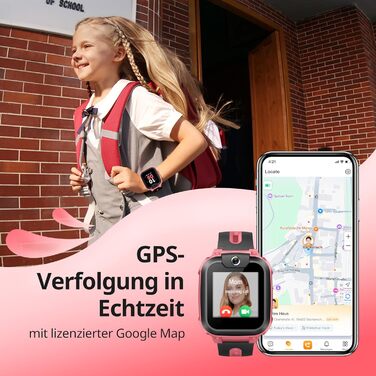 Розумний годинник imoo Z1 для дітей, дитячий смарт-годинник-телефон 4G з тривалими відео- та телефонними дзвінками, GPS-годинник з відстеженням місцезнаходження в режимі реального часу та водонепроникністю IPX8 (рожевий)