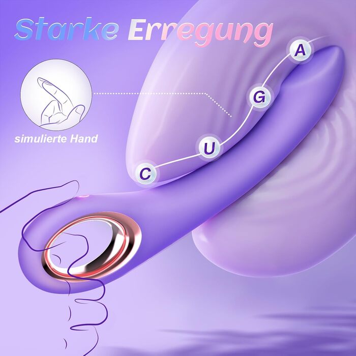 Вібратор-фалоімітатор Gobeken для жінок, з 10 режимами вібрації та кутом нахилу 30°