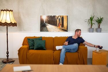 НАСТІННА КАНІКУЛА - Ваше зображення на акрилі - Comfort Edition XXL - 100x60 см акрилове скло з друком вашого власного фото - високоякісна біла алюмінієва рама, включаючи настінне кріплення - друк Ultra HD - Зроблено в Німеччині 100Д x 60Ш см Колір рами Б