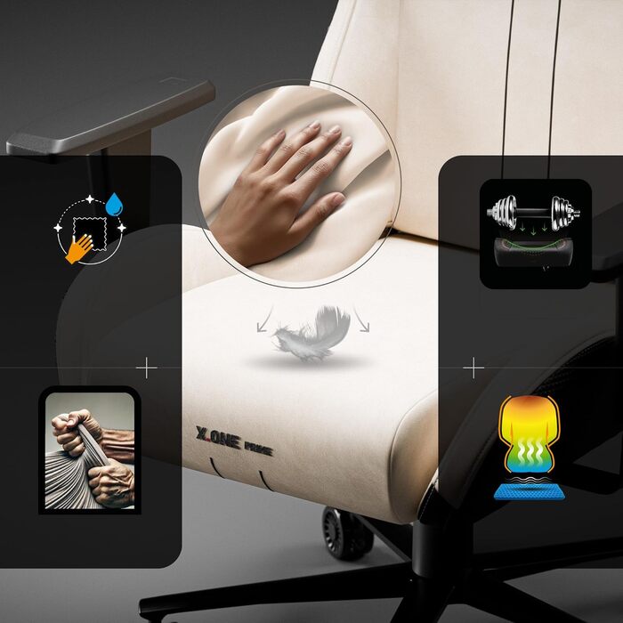 Ігрове крісло Diablo Fabric, ергономічне, з магнітним підголівником та охолоджуваним сидінням, міцна металева основа, регульовані по висоті підлокітники, ПК-крісло, ігрове крісло, 140 кг, Шторм у пустелі