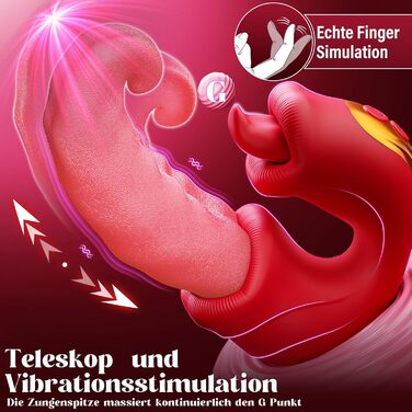 Вібратор Glanvoo, з стимуляцією язика та клітора, 10 режимів поштовхів, 10 режимів вібрації