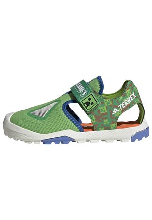 Сандалі Adidas Unisex Kinder Minecraft Terrex Captain Toey 2.0, 35 EU, напівлюцидний, лаймовий, синій, напівімпактний, помаранчевий