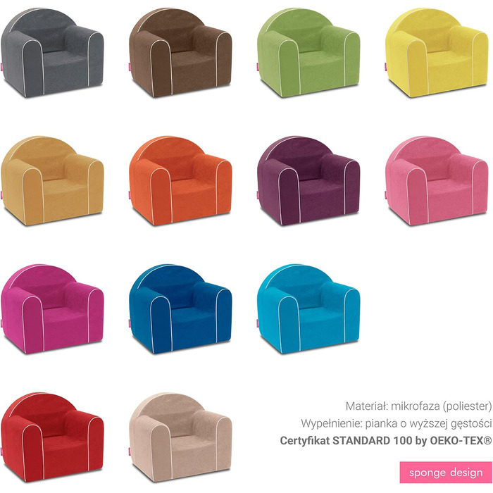 Бадум - Дитяче крісло від 1 року - Дитяче крісло - Міцне, зручне, з пінопласту - зі знімним чохлом, який можна прати - Ідея подарунка, подарунок на 1-й день народження для дівчаток та хлопчиків - Світло-коричневий