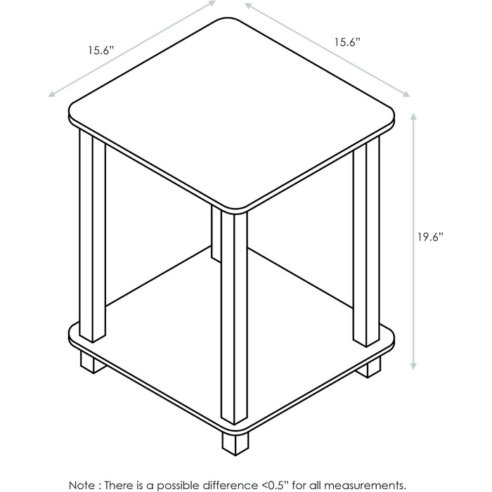 Журнальний столик-диван Furinno Simplistic, бічний столик, 2 яруси, комплект з 2 шт. , темний горіх