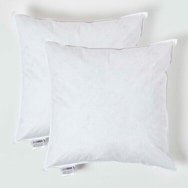 Розкішні накладки на подушку з качиного пера, 50 x 50 см, ідеальний чохол, що забезпечує відскок та захист від пуху, щедро наповнена внутрішня подушка, гіпоалергенні, сертифіковані RDS, можна прати в пральній машині, 2 x 50 x 50 см