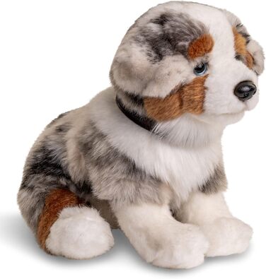 М'яка іграшка Uni-Toys - цуценя австралійського келпі, що сидить (з повідцем) - 22 см (висота) - плюшевий песик, домашній улюбленець