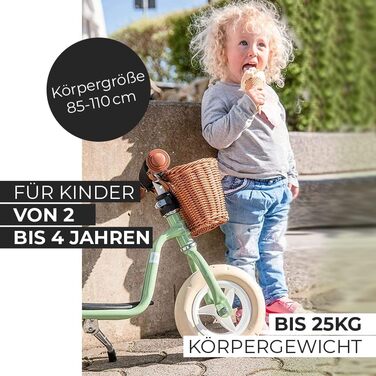 Безпечний і стильний велосипед-балансир кермо та сідло регулюються по висоті нековзна підніжка для дітей від 2 років ретро-рожевий