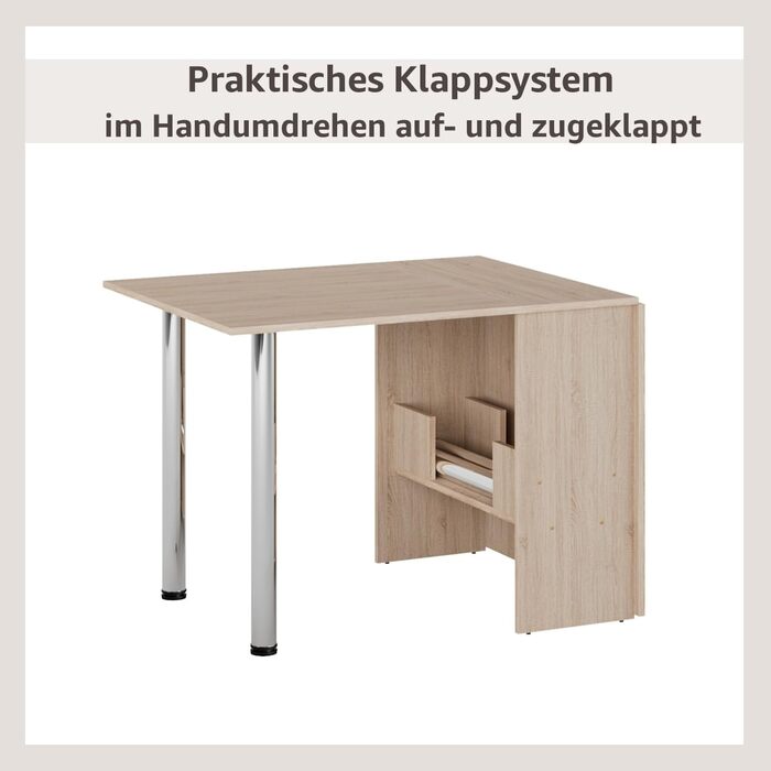 Розкладний обідній стіл Rodnik, Розкладний стіл, Компактний розкладний стіл для кухні, їдальні та офісу, Декор під дерево - Дуб Сонома, 170x873 см