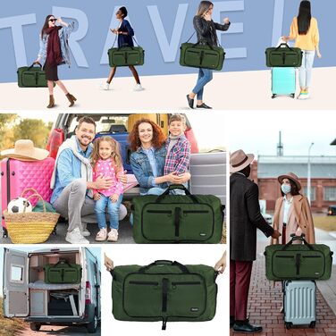 Чоловіча дорожня сумка Fmeida Sportasche, жіночі дорожні сумки, велика ручна поклажа, спортивна сумка, сумка для сауни XXL, лікарняна сумка, легка 65 л, зелена