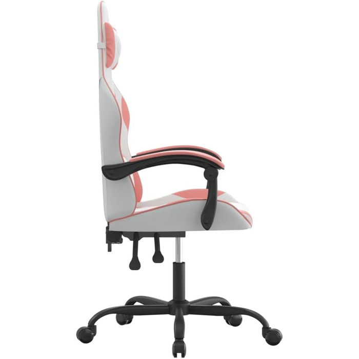 Геймерське крісло, офісне крісло, білий та рожевий, штучна шкіра