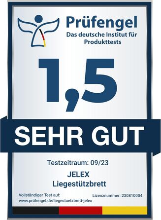 Дошка для віджимань від грудей JELEX Tornado, багатофункціональна фітнес-дошка, 64 см x 19 см, включаючи 10-тижневий план тренувань із суперсетами/посібник тренера (ABS-пластик) з протиковзкими накладками