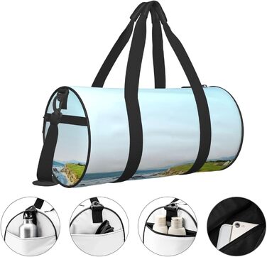 Спортивна сумка, дорожня сумка, пляжна сумка з принтом, сумка для гольфу, сумка на ніч, чорна, універсальний розмір