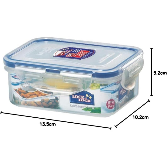 Контейнер для зберігання продуктів ZIP Premium Lock&Lock HPL806, морозильна камера, 350 мл, герметичний, міцний, перевірений - набір з 12 шт.