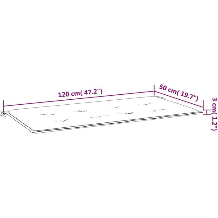 Подушка для садової лавки, Подушка для сидіння на відкритому повітрі, Подушка для садової лавки, Подушка для лавки, Подушка для лавки, винно-червона 120x50x3см тканина Оксфорд