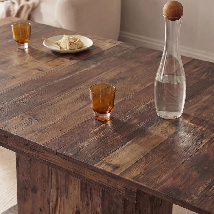 Обідній стіл B&D home Bosco розсувний 120-160x80 см, розрахований на 4-6 осіб, дерев&39яний кухонний стіл з підставкою для їдальні, кухні сучасний скандинавський дизайн техаський дуб, каркас з техаського дуба BE 11201-BE-EITE