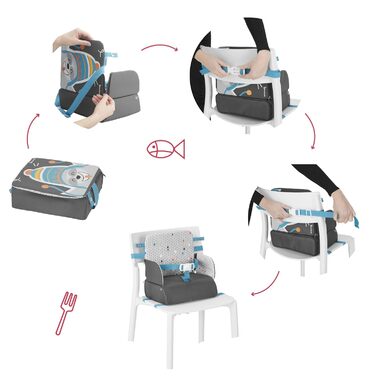 Крісло-бустер Badabulle Yummy Travel - мобільне, легке та універсальне Сірий