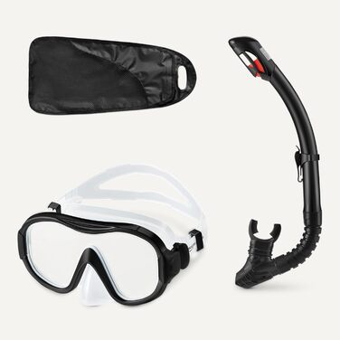 Маска для підводного плавання Storeo Basics з футляром для перенесення, спорядження для підводного плавання для дорослих, чорна