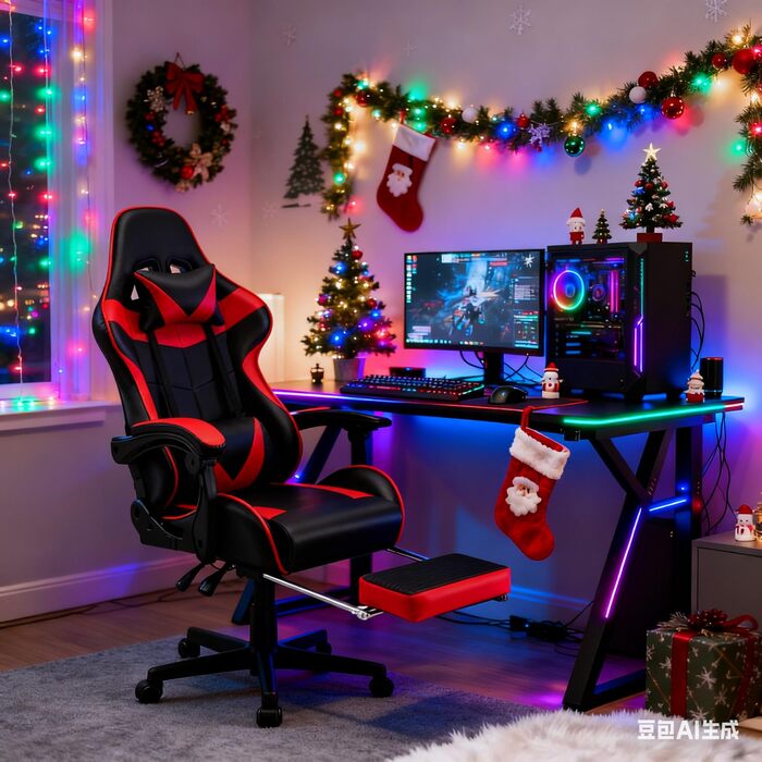 Ігрове крісло Soontrans з масажем, ігрове крісло з підставкою для ніг, підголівником та масажною подушкою для попереку, м&39які підлокітники, ергономічне ігрове крісло для геймерів, пряма трансляція з YouTube, Xbox (червоне)