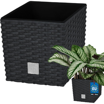 Горщики для квітів 9,8 л Висота 23 см Антрацит Пластиковий горщик для рослин з внутрішнім горщиком Набір горщиків для квітів під р