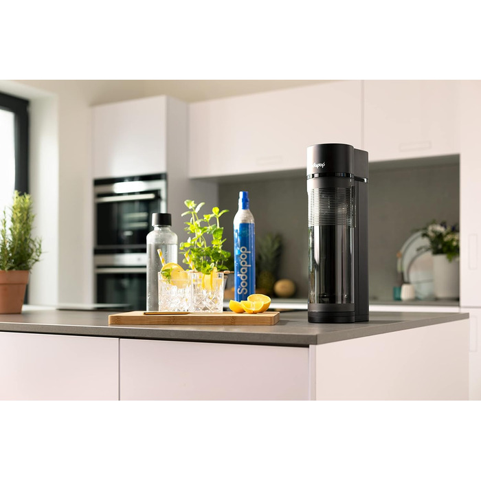 Стартовий набір Sodapop Sodapop Maker Logan з циліндром CO і 3 шт. скляною пляшкою, чорний матовий, висота 42,6 см
