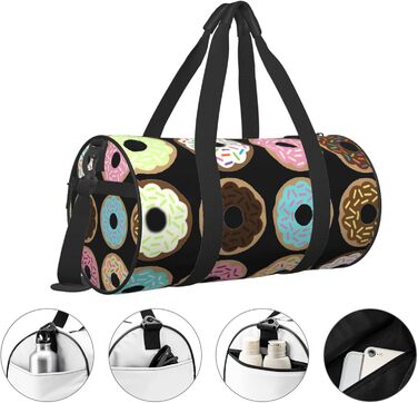 Дорожня сумка-циліндр з квітковим принтом, спортивна сумка для чоловіків та жінок, сумка-мішок, спортивна сумка